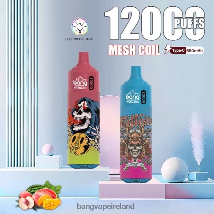 Vape Gang Disposables - Bang Vape Tornado 12000 puffs with LED & Mesh Coil Disposable 2FNHP4