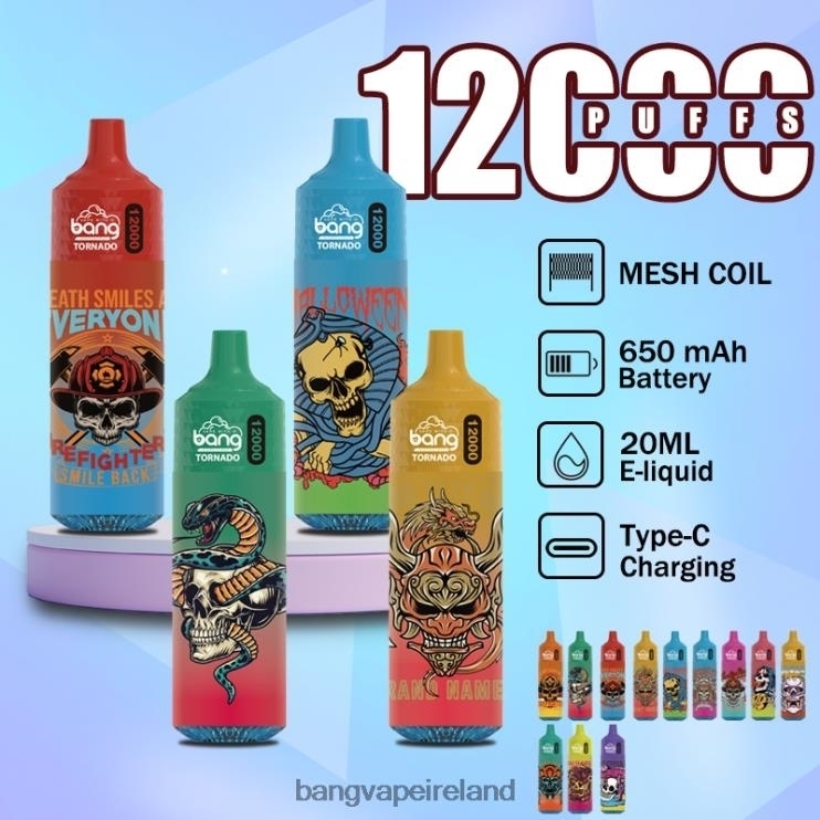 Vape Gang Disposables - Bang Vape Tornado 12000 puffs with LED & Mesh Coil Disposable 2FNHP4