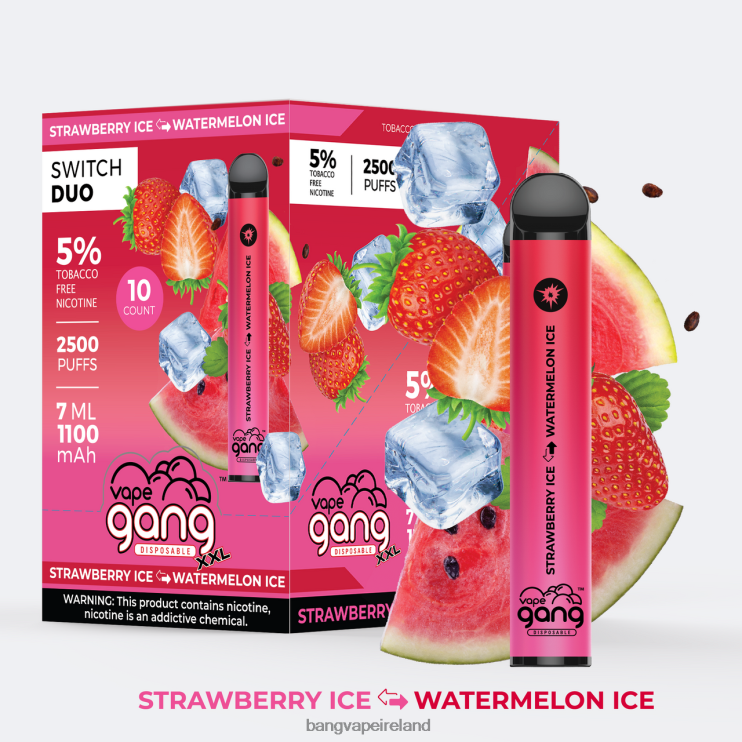 Bang Vape Ireland - Vape Gang Switch Duo 2 flavors (Box of 10) Strawberry Ice - Watermelon Ice 2FNHP47