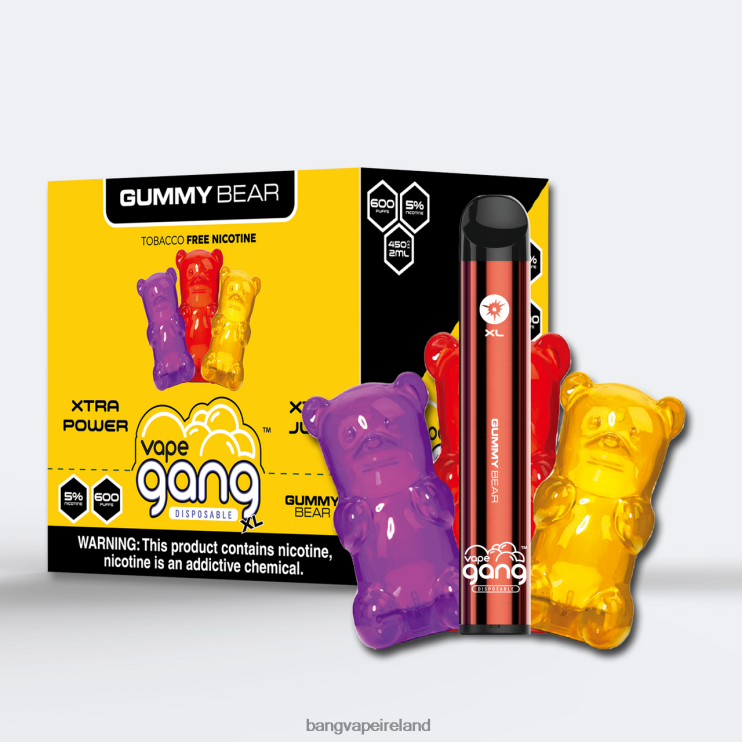 Vape Gang Flavors - Vape Gang XL Disposable Vapes 600 puffs (Box of 10) Gummy Bear 2FNHP64